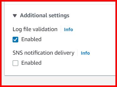Picture showing the option to enable Log file validation